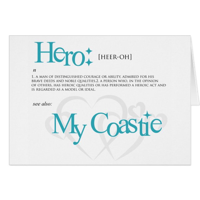 Cartão Meu herói, meu Coastie (Frente Horizontal)