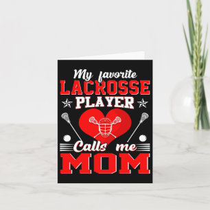 Cartão Meu jogador favorito de lacrosse me chama de mãe