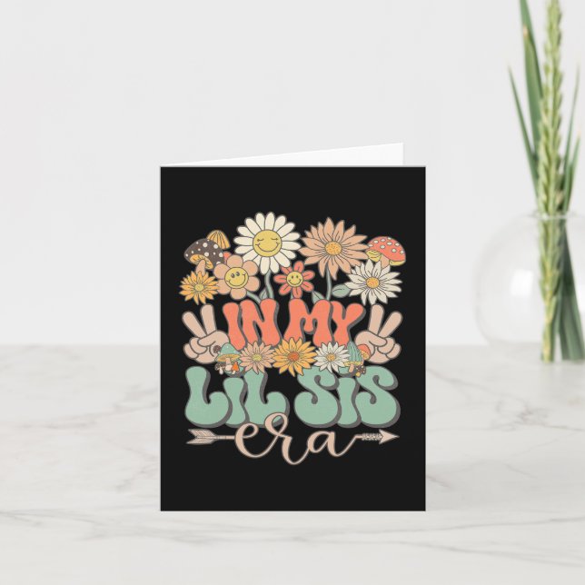 Cartão Meu Lil Sis Era Floral Hippie Retro Pequeno S (Frente)
