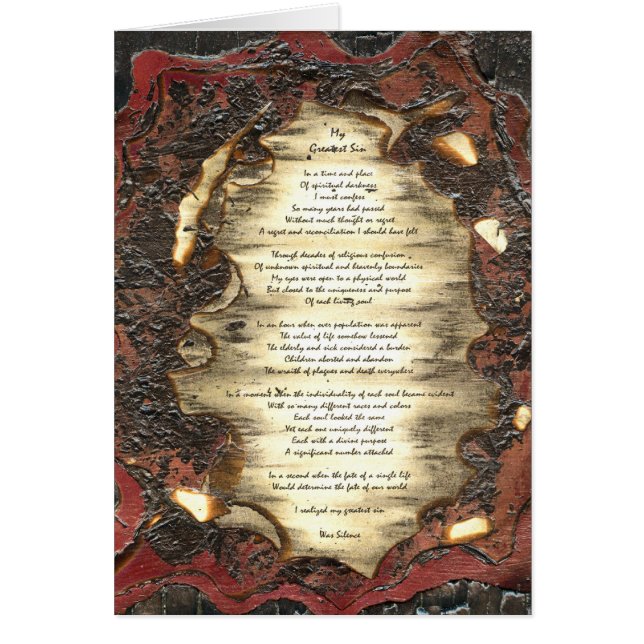 Cartão Meu Maior Pecado (Frente)