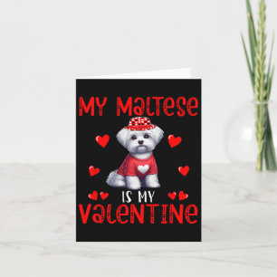 Cartão Meu maltês é meu valentim Coração Fantasia Dono Ún