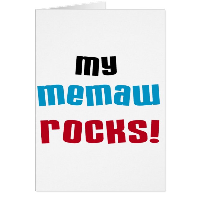 Cartão Meu Memaw balança t-shirt e presentes (Frente)