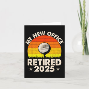 Cartão Meu Novo Escritório Aposentou-se do taco de golfe 