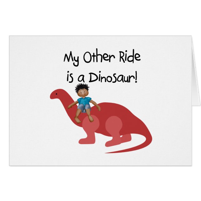 Cartão Meu outro passeio é um dinossauro AA (Frente Horizontal)