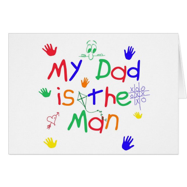 Cartão Meu Pai é o Homem | Dia de os pais de Criança Jove (Frente Horizontal)