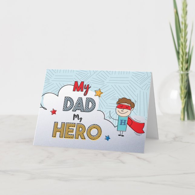 Cartão Meu Pai Meu Dia de os pais Herói (Frente)