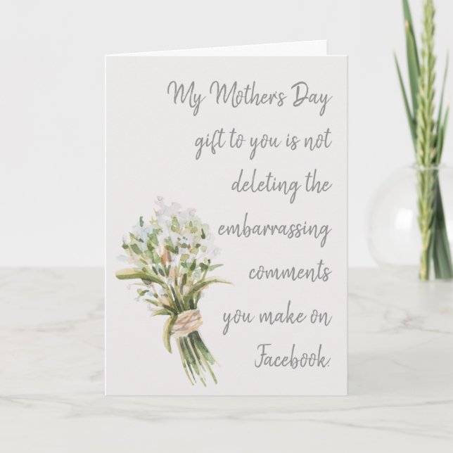 Cartão Meu presente de Dia de as mães para você (Frente)