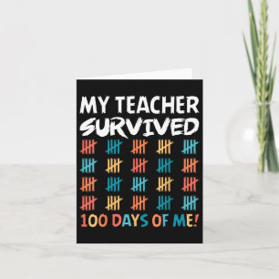 Cartão Meu Professor Sobreviveu A 100 Dias De Mim Feliz 1