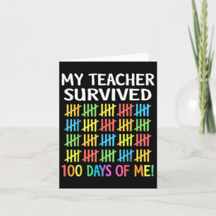 Cartão Meu Professor Sobreviveu A 100 Dias De Mim Feliz 1