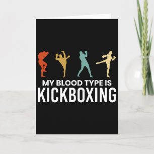 Cartão Meu tipo de sangue é kickboxing kickboxer