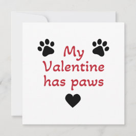 Cartão Meu Valentine tem patas