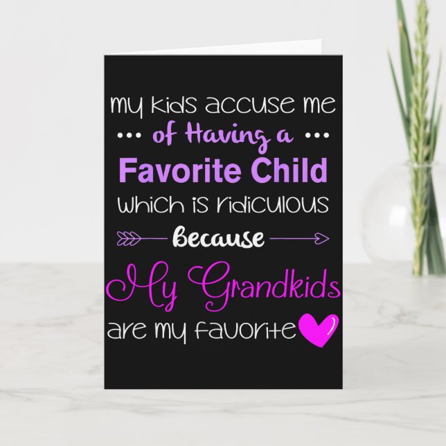 Cartão Meus netos são minha comédia favorita de vovó  (Frente)