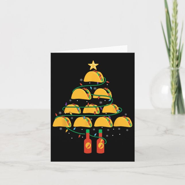 Cartão Meus Tacos Árvore De Natal Pajama Mostra Xmas Engr (Frente)