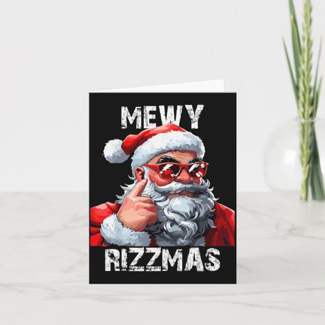Cartão Mewy Rizzmas Christmas Pajamas Santa Claus Funny M (Frente)