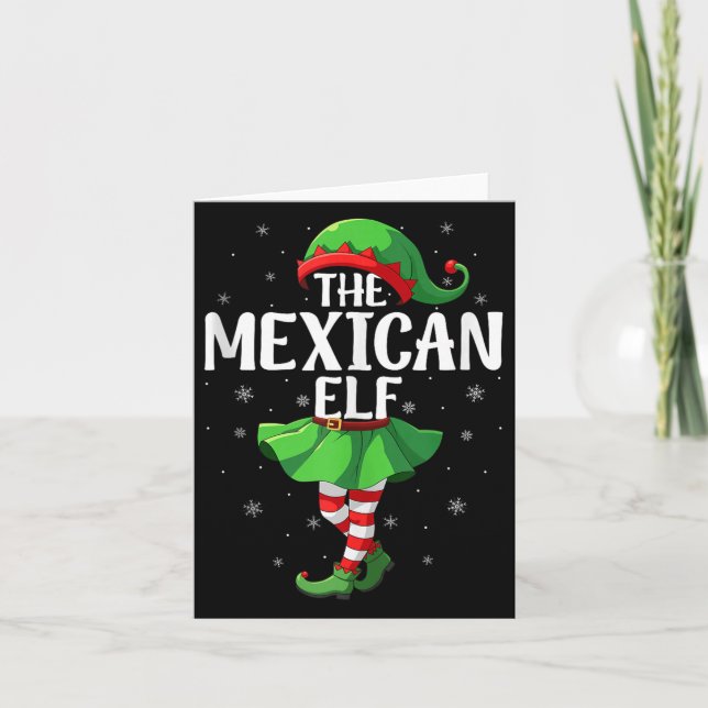 Cartão Mexican Elf Christmas Girls Women Elf Squad Xmas F (Frente)