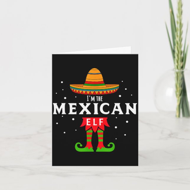Cartão Mexican Elf Christmas Sombrero Feliz Navidad Gift  (Frente)
