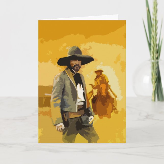 Cartão Mexican Outlaw Pop Art Greetings Card (Frente)