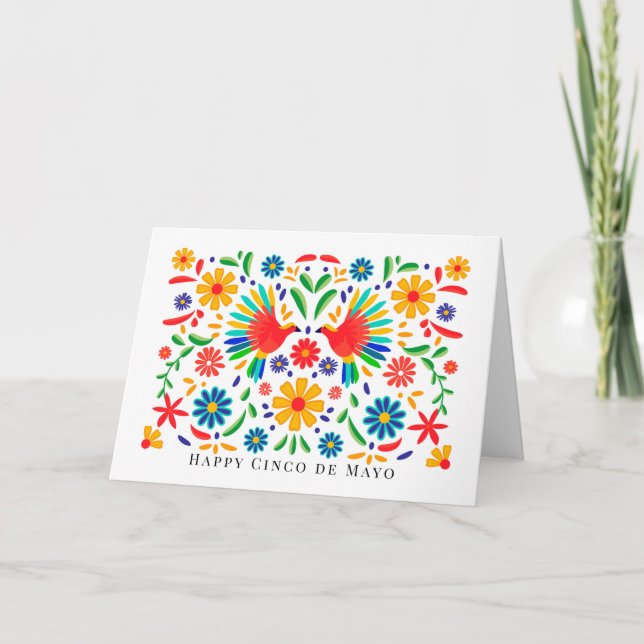 Cartão Mexican Pattern Cinco de Mayo Greeting Card (Frente)