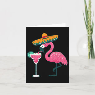 Cartão Mexicano Flamingo Sombrero Cinco De Mayo Fiesta Wo