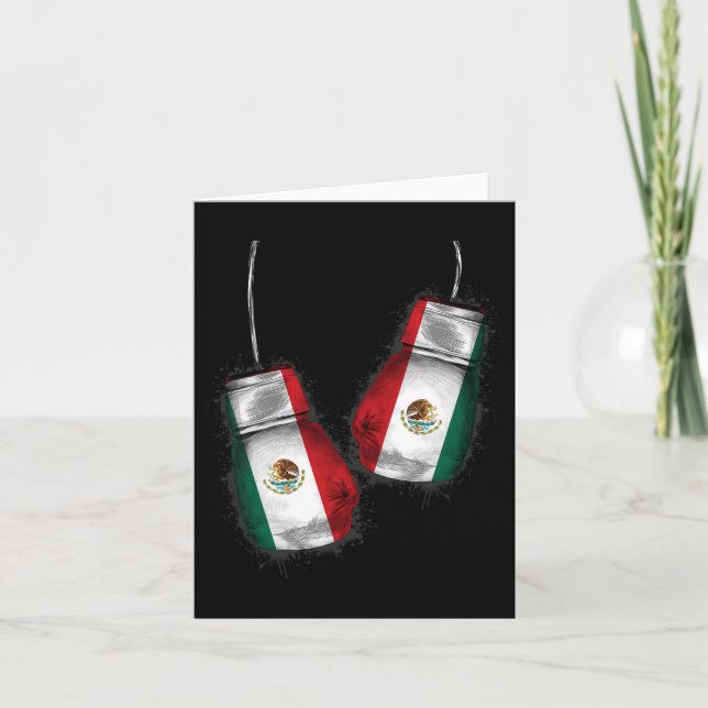 Cartão México Boxando Luvas do Orgulho Mexicano Boxando M (Frente)