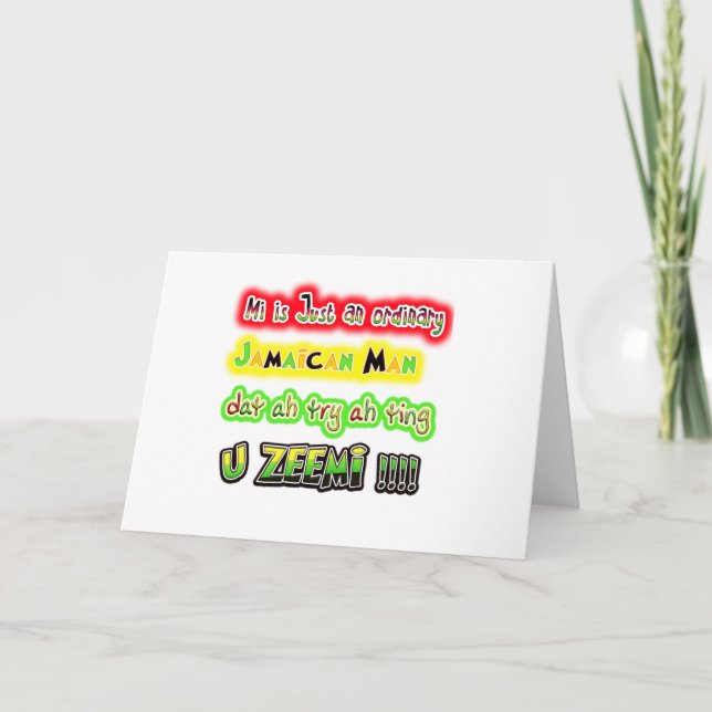 Cartão Mi Apenas um homem comum jamaicano dat ah tenta (Frente)