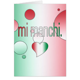 Cartão MI Manchi! A bandeira de Italia colore o pop art