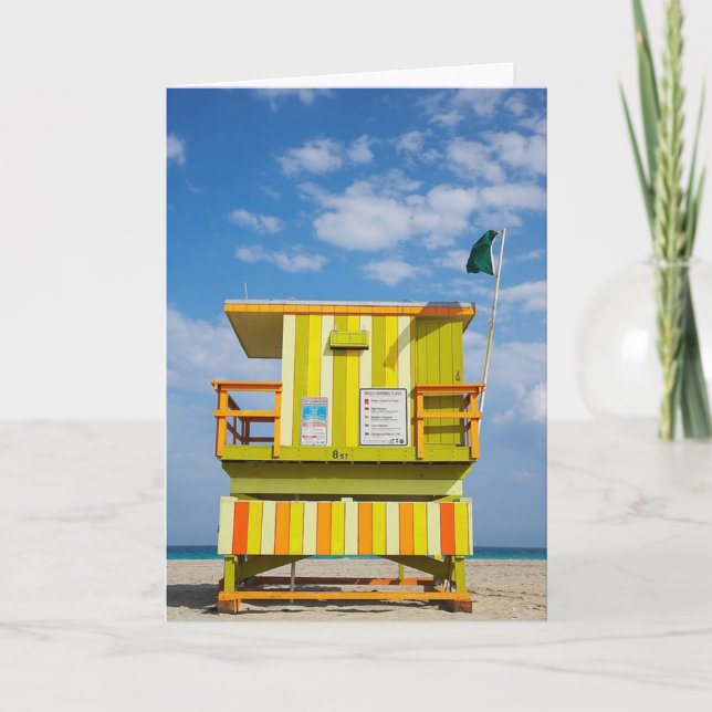 Cartão Miami Beach Life Guard Stand Greeting Card (Frente)