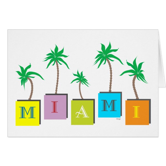 Cartão Miami Beach Palms (Frente Horizontal)
