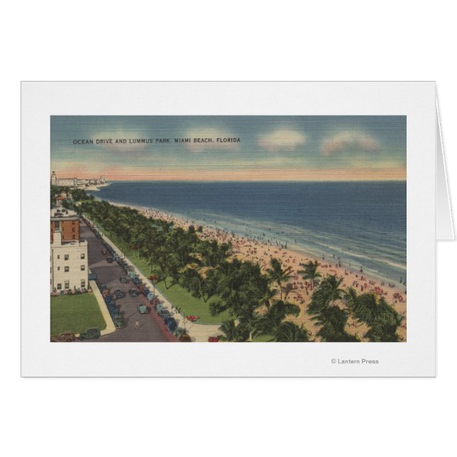 Cartão Miami, FL - Ocean Drive e Lummus Park (Frente Horizontal)