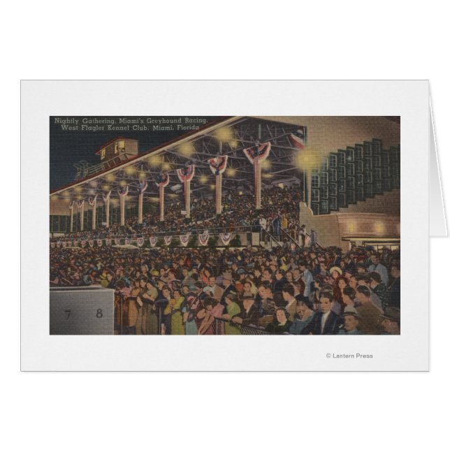 Cartão Miami, FL - West Flagler Kennel Club, Cão (Frente Horizontal)