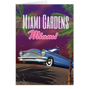 Cartão Miami Gardens Florida EUA poster de viagens dos an