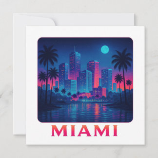 Cartão Miami Moonrise - Neon Skyline