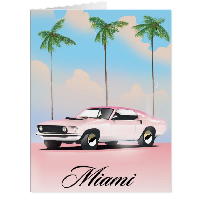 Cartão Miami Pink Sunset (Frente)