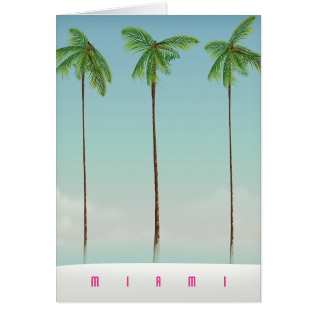 Cartão Miami, poster de viagens da Flórida. (Frente)