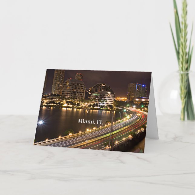 Cartão Miami, visão panorâmica da Florida (Frente)