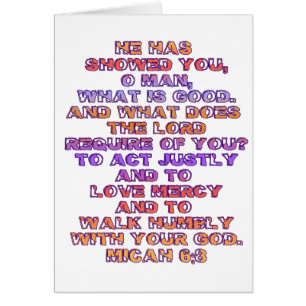 Cartão Micah 6:8