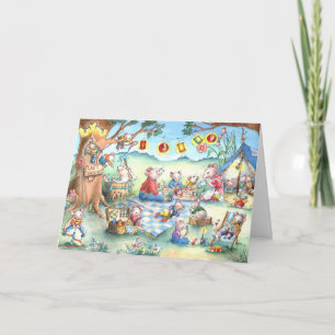 Cartão Mice Picnic Camping - Birthday Greeting Card