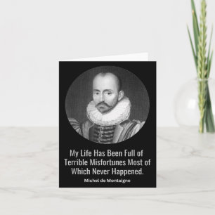 Cartão Michel De Montaigne Cita Filósofos Wise