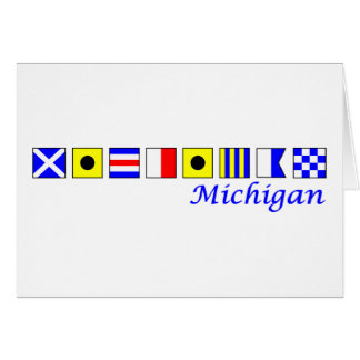 Cartão Michigan soletrou no alfabeto náutico da bandeira