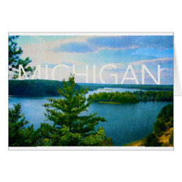 Cartão Michigan view do au sable river