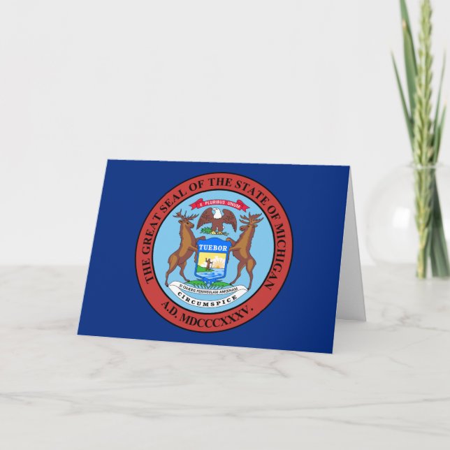 Cartão Michigander Seal, Seal of Michigan (Frente)