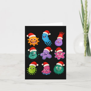 Cartão Microbiologia de Natal Bactérias Papai Noel Ciênci