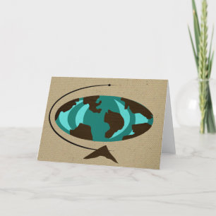 Cartão Mid Century Modern Globe Art Greeting Card
