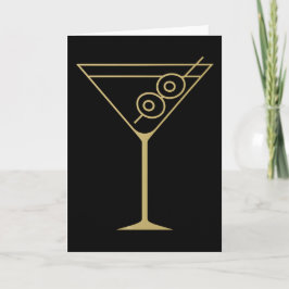 Cartão Mid Century Modern Gold 2 Azeitona Martini