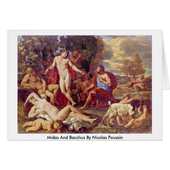 Cartão Midas E Bacchus Por Nicolas Poussin (Frente Horizontal)