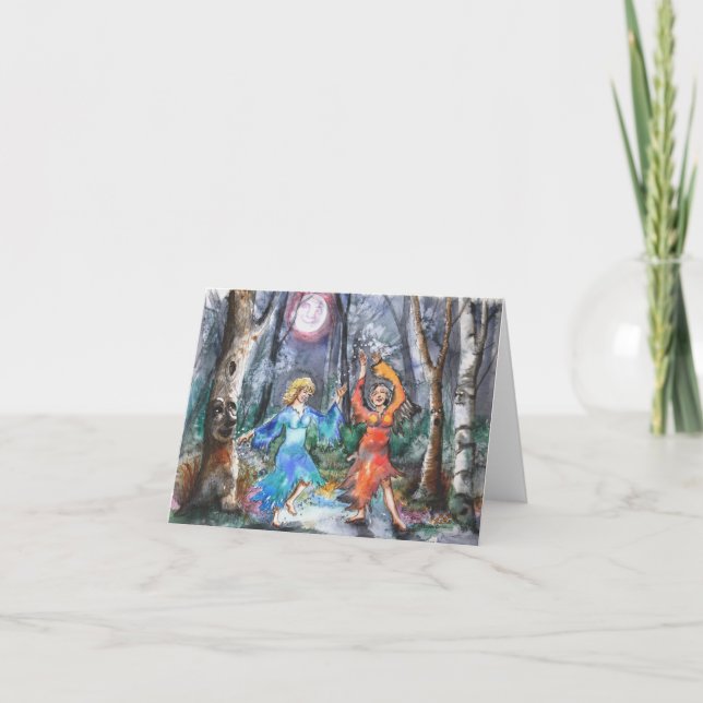 Cartão Middle Aged Fairies Notecard (Frente)
