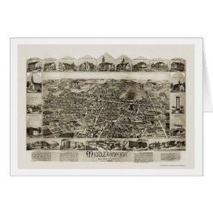 Cartão Middleborough, mapa panorâmico das MÃES - 1889