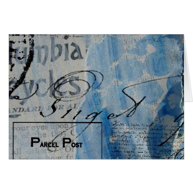 Cartão Mídia mista de abstrato e digital em azul em todas (Frente Horizontal)