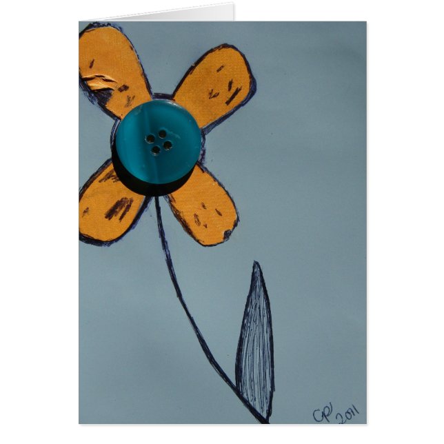 Cartão Mídia mista de flores laranja (Frente)