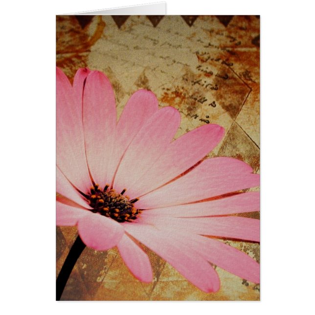 Cartão Mídia mista de flores rosa (Frente)